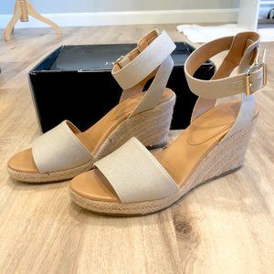 J. Crew Strappy Canvas Espadrille Wedges